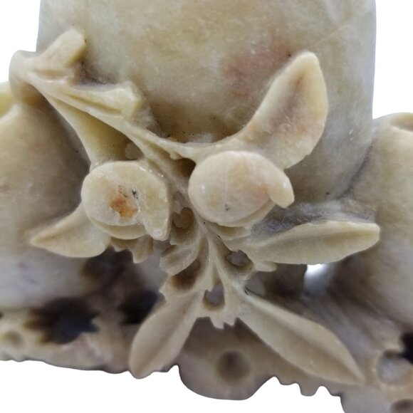 Vintage Hand-Carved Soapstone Floral Brush Pot - Picture 8 of 16